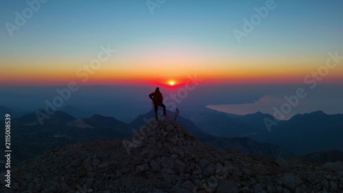 Majestic Mountain Peak Sunrise Orbit