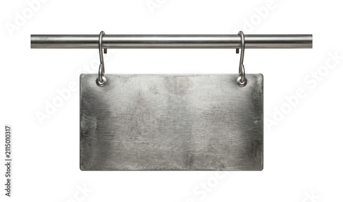 Canvas Print Brushed metal sign png Industrial metal plate cutout Scratched steel plaque png