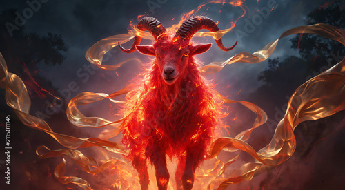 Fires of celebration illuminate the Year of the Fire Goat during Chinese New Year 2027 with luck, prosperity, and joy