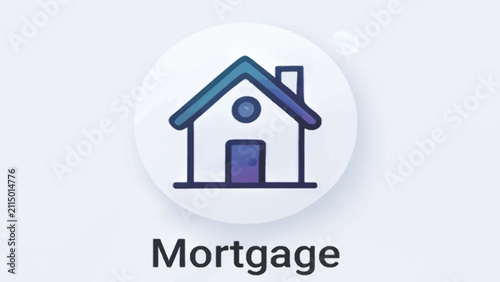 Mortgage house icon representing home loan and real estate finance concept.