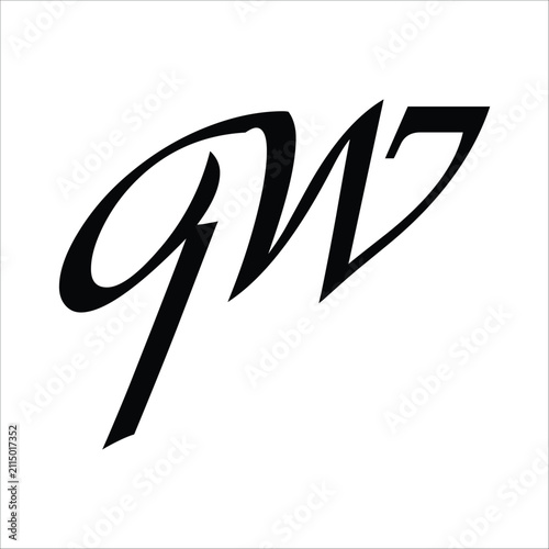 QW  Letter On luxury Logo	
