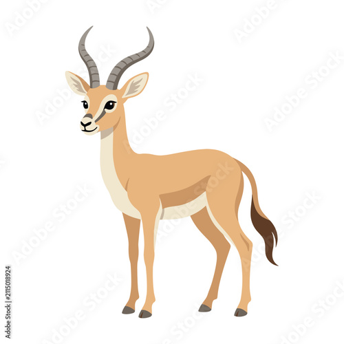 Foto Antelope standing isolated on white background looking alert and cautious