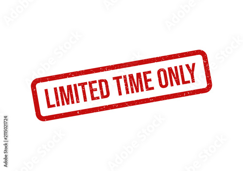 Red limited time only rubber stamp impression