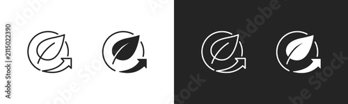 Renew Icon. Set of icons in Two-tone background. Black and white collection.