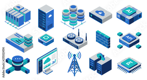 Isometric Technology Icons Set for Digital Concepts.