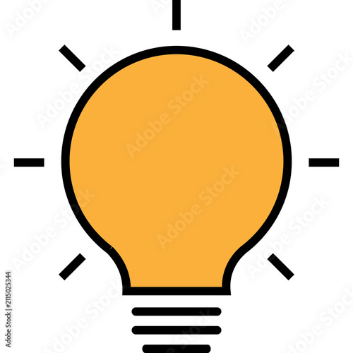 Light Bulb Icon Vector, Idea and Innovation Concept, Glowing Yellow Lamp Illustration 