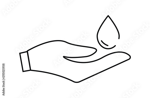 Safe water logo, water drop and hand icons. water related icons and illustrations isolated on white background, liquid elements. environment protection campaign concept. eps file 88.