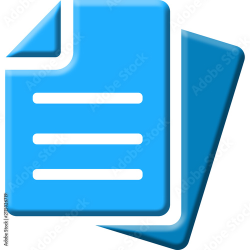Blue document icon copy file symbol duplicate document page paper text file icon isolated on white background vector