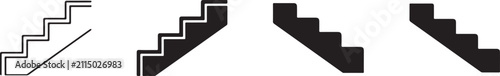 Stairs Icon in Line, Solid and Color Styles.