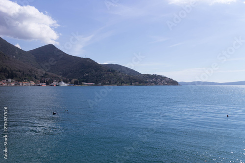 Coastal area of Kotor Bay in Montenegro.