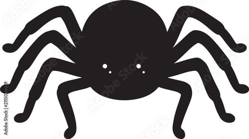 Black spider with eight legs crawling Vector