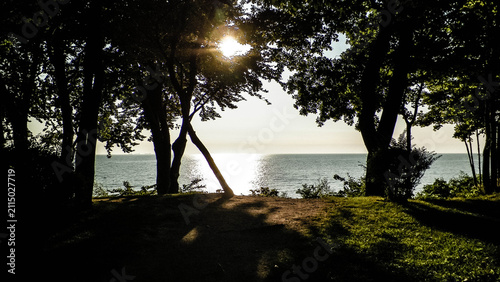 Beautiful view of sunset over Baltc Sea in Gdynia, Poland.