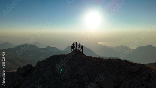 Spectacular Sunrise Mountain Peak Drone