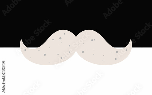 Creative stylized mustache graphic design with dotted texture isolated