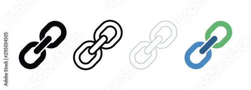 Fotografie Colorful chain link icons with transparent background variations