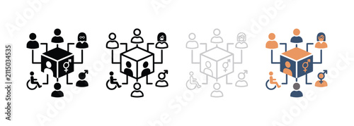 Diverse group icons representing inclusive community and accessibility concepts