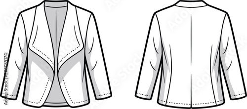 Quadro su tela Black and white of women's blouses with different necklines and sleeve styles fa