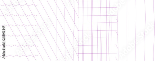 Minimalist purple line art pattern, abstract geometric vector background with wavy and diagonal strokes, hand-drawn aesthetic texture for web design