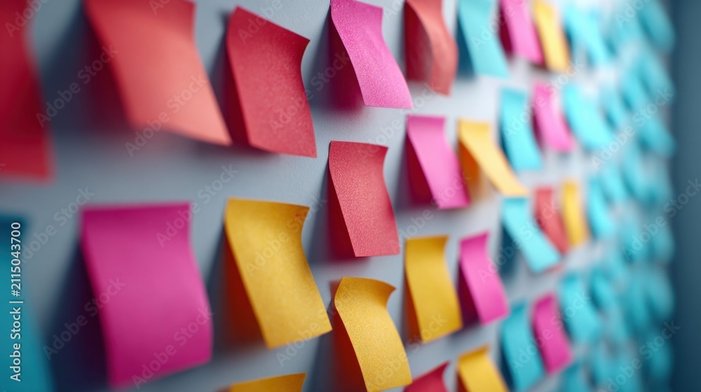 Fototapeta premium Vibrant notes display innovative concepts and collaborative thinking