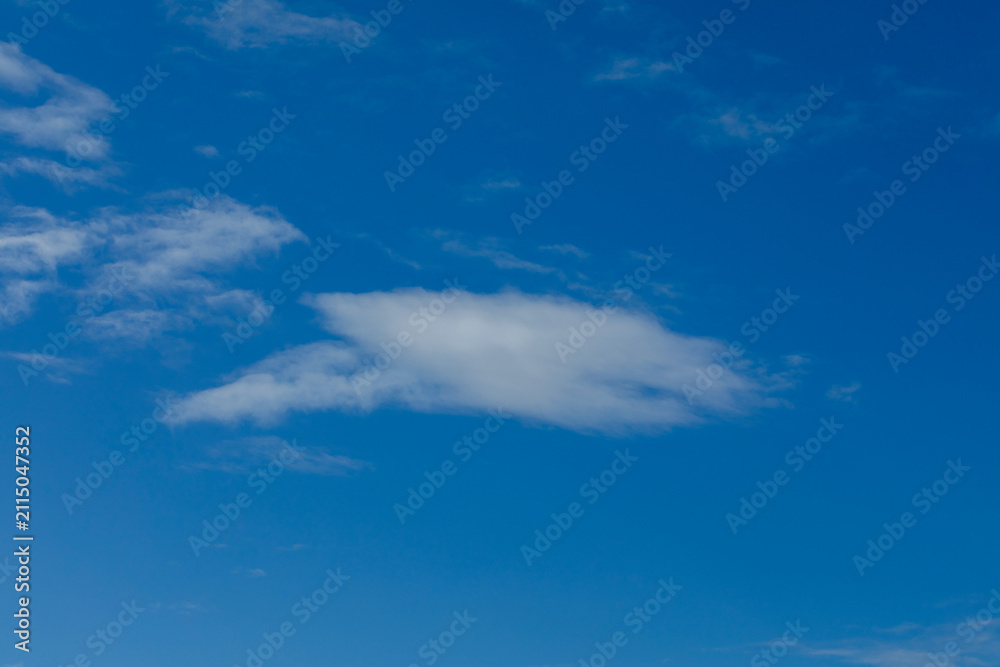 Obraz premium Beautiful Blue Sky with Soft White Clouds, Natural Background