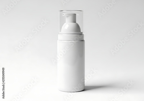 Empty white spray bottle with pump dispenser
