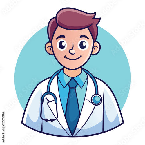 Friendly male doctor with stethoscope medical avatar portrait medical staff physician assistant medical icon hospital staff medicine care