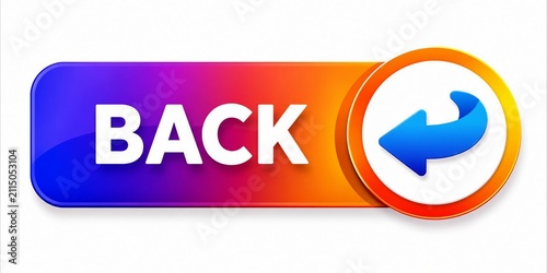 Modern back button with gradient color and arrow icon