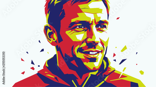 Принти на полотні Smiling Man with Short Hair Portrait.