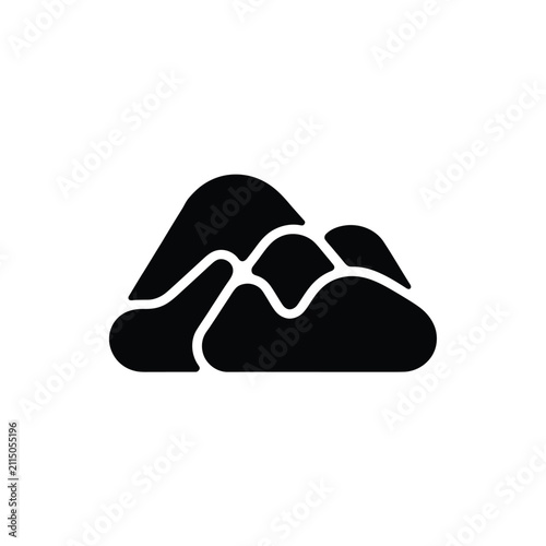 Mountain range silhouette icon representing outdoor climbing and nature scenery.