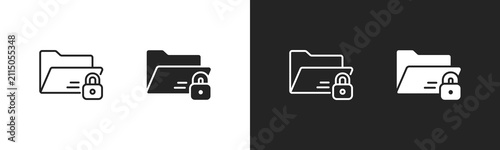 Confidential Icon. Set of icons in Two-tone background. Black and white collection.
