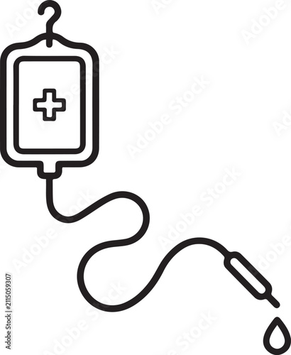 Bild auf Leinwand blood bag vector icon, IV bag in trendy flat style