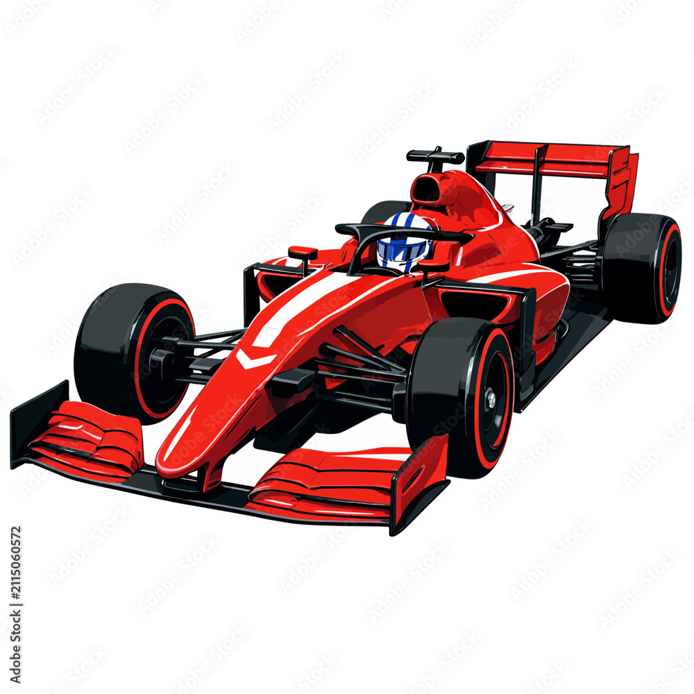 Obraz premium formula one race car speeding away on track