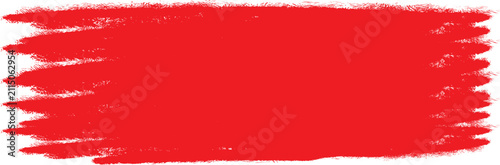 Red brush stroke of paint, grungy, ink brush isolated on transparent background