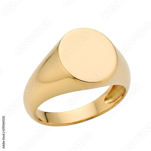 Gold signet ring with oval shape