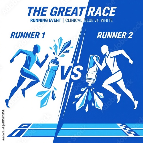The Great Race Running Event Clinical Blue Versus White Competition