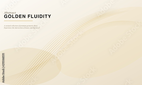 Cuadro en lienzo White luxury abstract background vector illustration with glowing soft gold curv