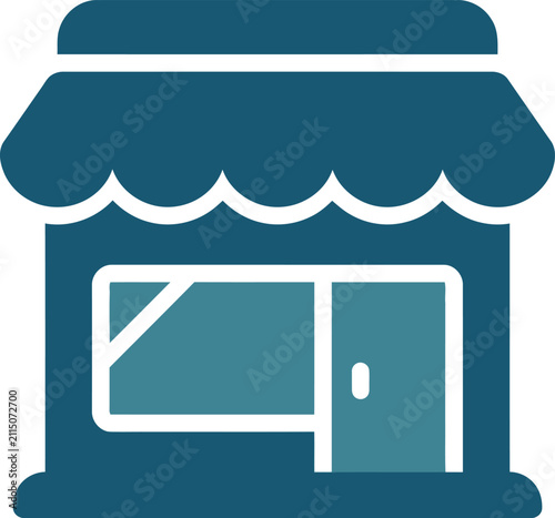 Vector icon of a generic shop storefront illustration in teal