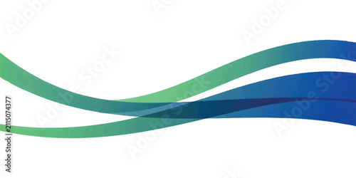 Bild auf Leinwand Abstract flowing blue and green waves with smooth curves