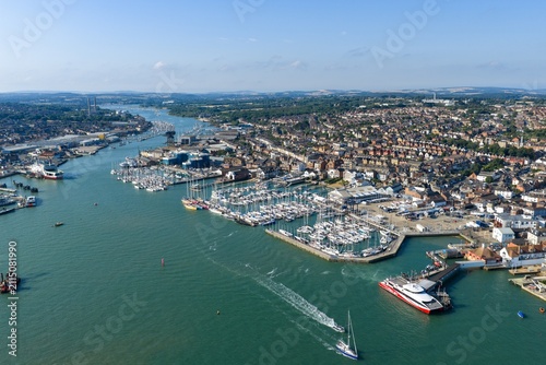 Obraz na plátně Isle of Wight England, 14th July 2026: Aerial photo of Cowes Harbour on the Isle