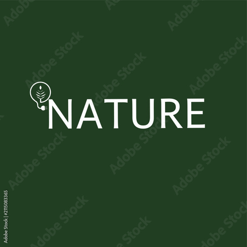 A minimalist eco logo featuring a lightbulb with leaf and plug elements. It represents green energy, sustainable ideas, and environmental innovation on a dark green background
