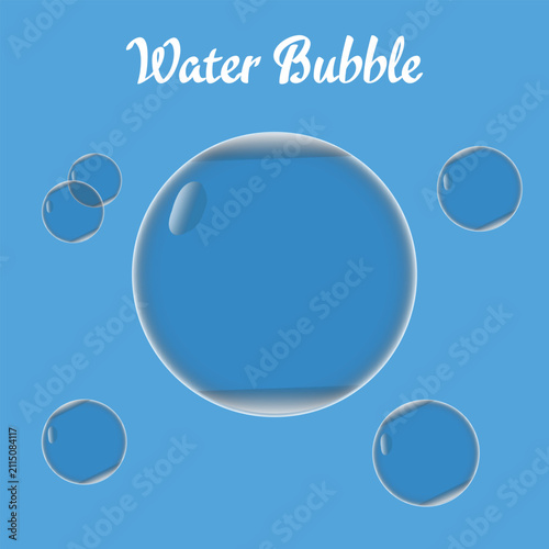 Water Bubble Vector Set with Realistic Glass Effect, Shiny Soap Bubble Collection, Clear Liquid Sphere, Isolated Decorative Design Elements