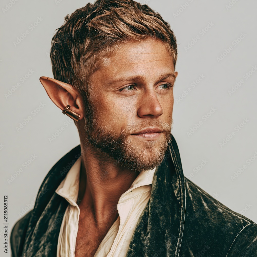 Fototapeta premium Fantasy Portrait of a Male Elf Character
