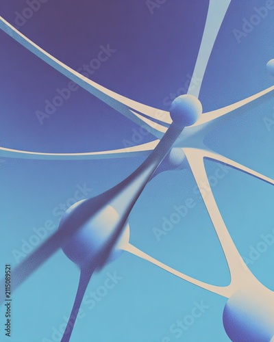 Abstract Neural Network Connections in Futuristic Digital Art with Blue Hue for AI Conceptualization and Innovation Themes
