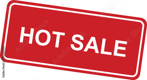 Red hot sale stamp badge for retail marketing and promotion