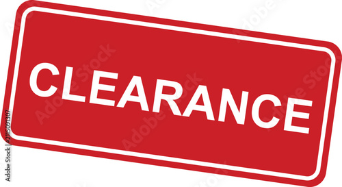 Clearance rubber stamp design with bold typography for retail sales