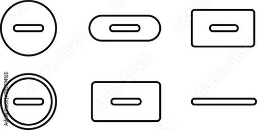 Fotografía Minimalist minus line icon set featuring negative delete remove minimize subtrac