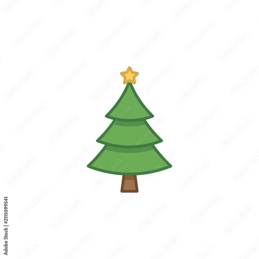 Obraz premium Minimal Christmas Tree Vector Illustration