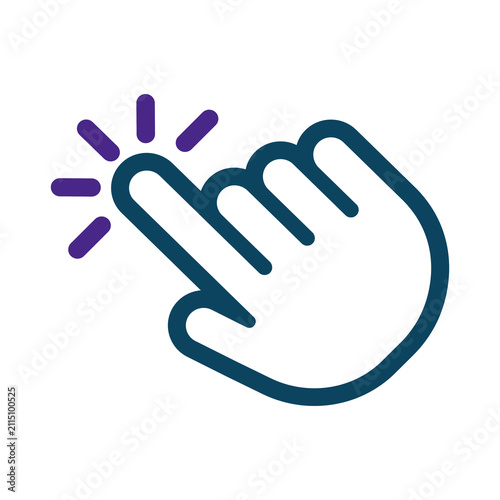 Bild auf Leinwand Digital hand cursor icon representing a users finger clicking on a virtual objec