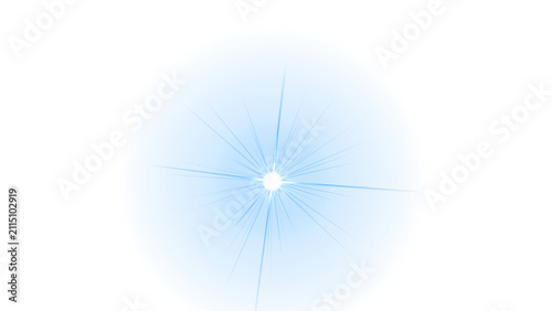 Bright Blue Light Lens Flare Effect Graphic Resource isolated on Transparent Background