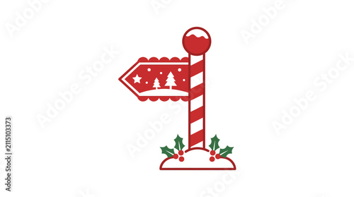 Christmas Directional Signpost Vector Illustration